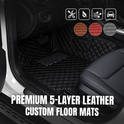 Elvie 2026 Premium 5-Layer Leather Custom Floor Mats for Cars
