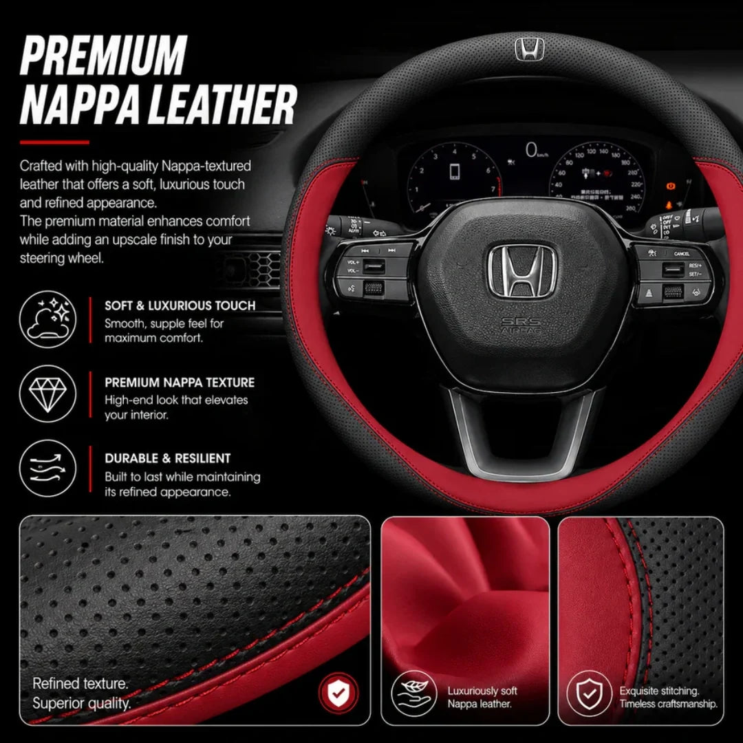 GripFit - Custom Logo Leather Steering Wheel Cover For Cars & SUVs