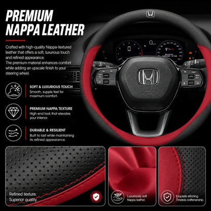GripFit - Custom Logo Leather Steering Wheel Cover For Cars & SUVs