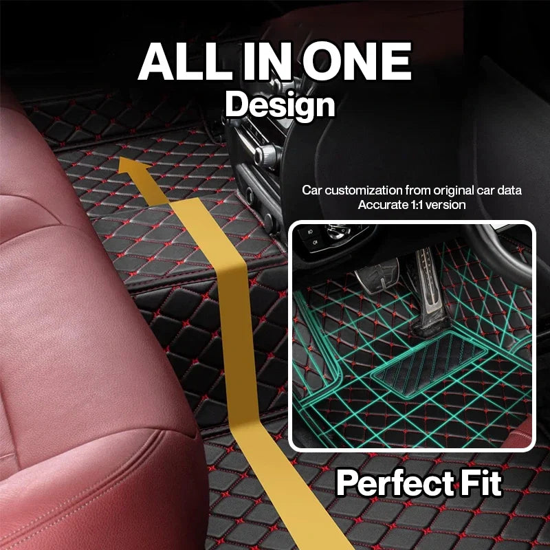 Elvie 2026 Premium 5-Layer Leather Custom Floor Mats for Cars