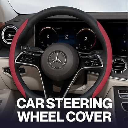 2026 New Logo Customizable Leather Steering Wheel Cover | Breathable, Anti-Slip & Universal Fit