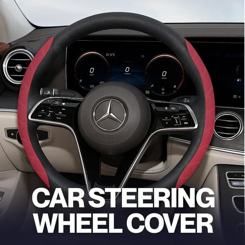 2026 New Logo Customizable Leather Steering Wheel Cover | Breathable, Anti-Slip & Universal Fit
