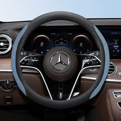 2026 New Logo Customizable Leather Steering Wheel Cover | Breathable, Anti-Slip & Universal Fit