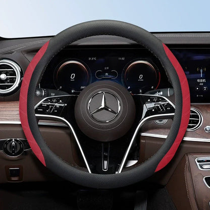 2026 New Logo Customizable Leather Steering Wheel Cover | Breathable, Anti-Slip & Universal Fit