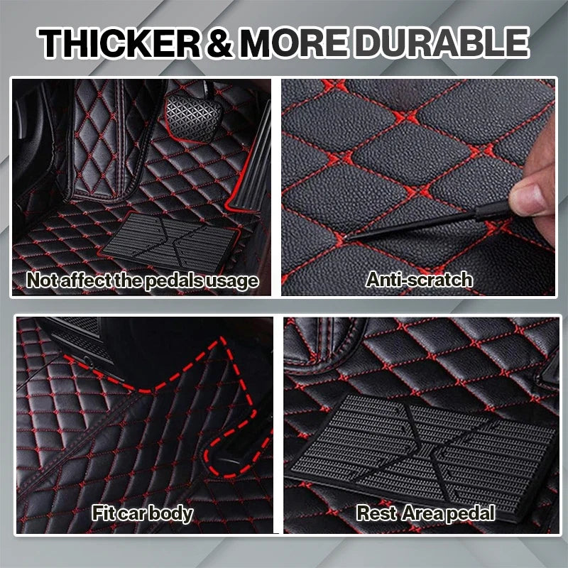 Elvie 2026 Premium 5-Layer Leather Custom Floor Mats for Cars