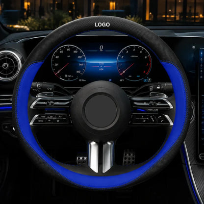 GripFit - Custom Logo Leather Steering Wheel Cover For Cars & SUVs