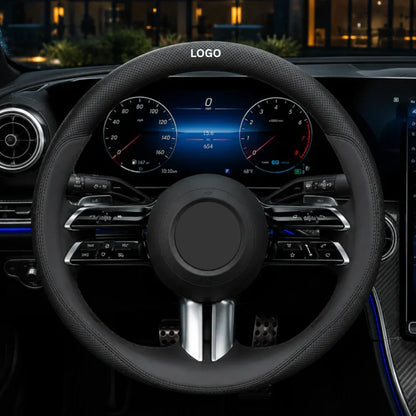 GripFit - Custom Logo Leather Steering Wheel Cover For Cars & SUVs