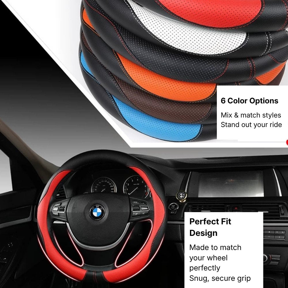 Anti-Skid All Seasons Leather Steering Wheel Cover