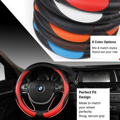 Anti-Skid All Seasons Leather Steering Wheel Cover