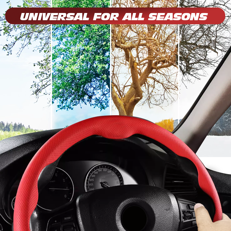 Nexi US Customized Car Logo Breathable Ultra-thin 5D Leather & Carbon Car Steering Wheel Cover Universal Fit