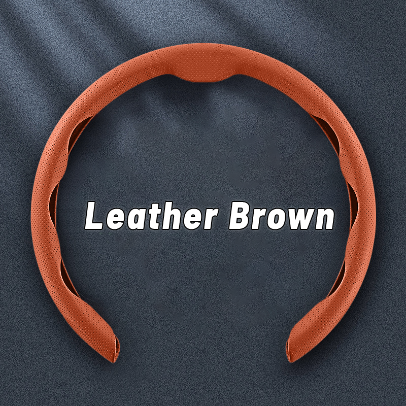 Nexi Customized Car Logo Breathable Ultra-thin 5D Leather & Carbon Car Steering Wheel Cover Universal Fit