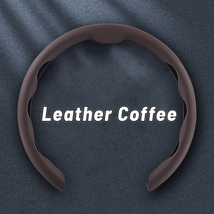 Nexi Customized Car Logo Breathable Ultra-thin 5D Leather & Carbon Car Steering Wheel Cover Universal Fit