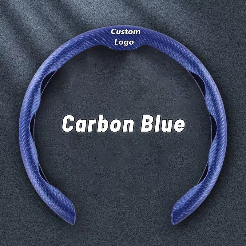 Nexi US Customized Car Logo Breathable Ultra-thin 5D Leather & Carbon Car Steering Wheel Cover Universal Fit