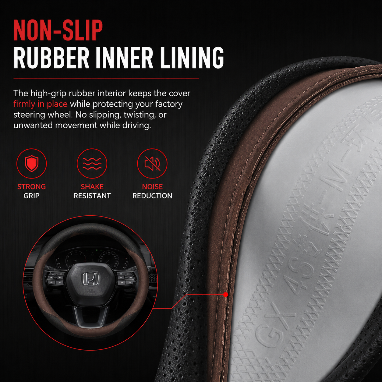 GripFit - Custom Logo Leather Steering Wheel Cover For Cars & SUVs