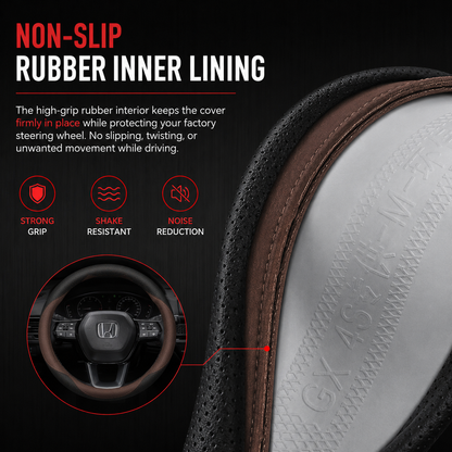 GripFit - Custom Logo Leather Steering Wheel Cover For Cars & SUVs