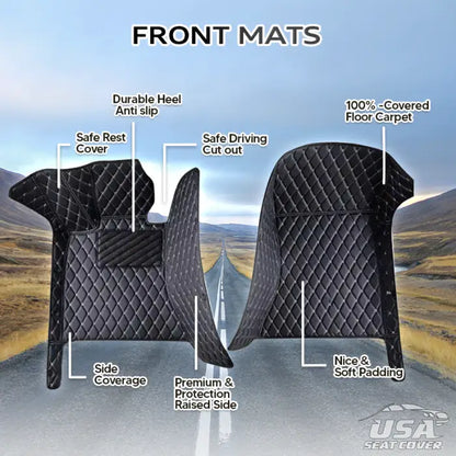 2025 Elvie Custom Logo Heavy Duty, Universal Fit Floor Mats for Cars, SUVs, and Trucks