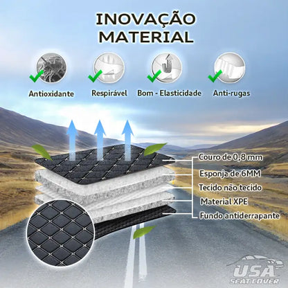 Elvie 2024 Tapetes de piso de ajuste universal para serviço pesado para carros, SUVs e caminhões