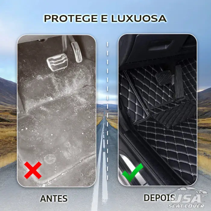 Elvie 2024 Tapetes de piso de ajuste universal para serviço pesado para carros, SUVs e caminhões